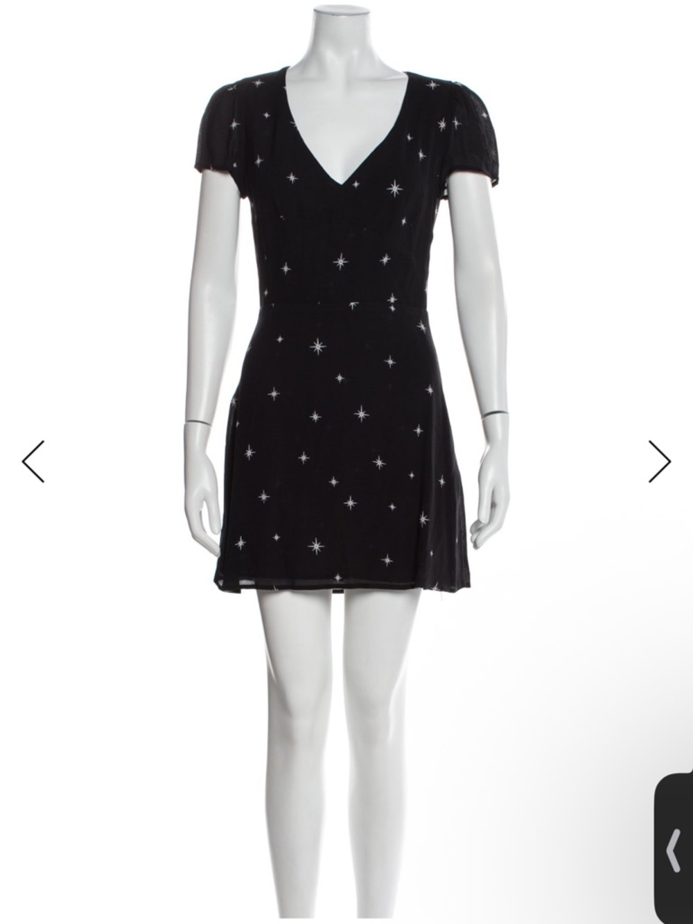 Reformation Black Star-Embellished V-Neck Mini Dress - Picture 2 of 4